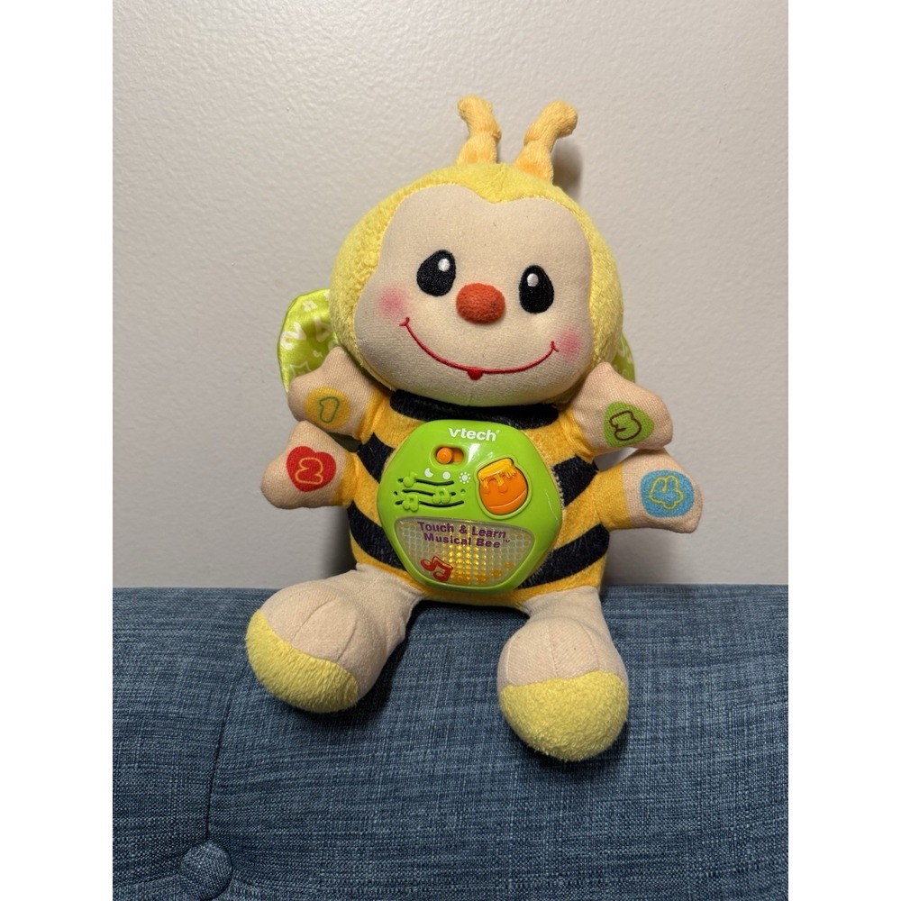 VTech Touch & Learn Musical Bee Plush 80-078900 Lights Sounds WORKS Rare